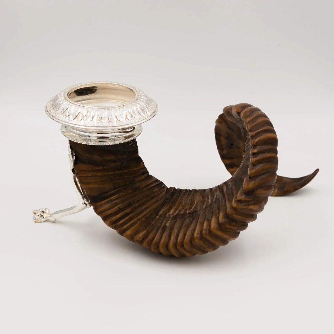 Scottish Rams Horn and Silver Candle Holder, Mid-19th Century - 2