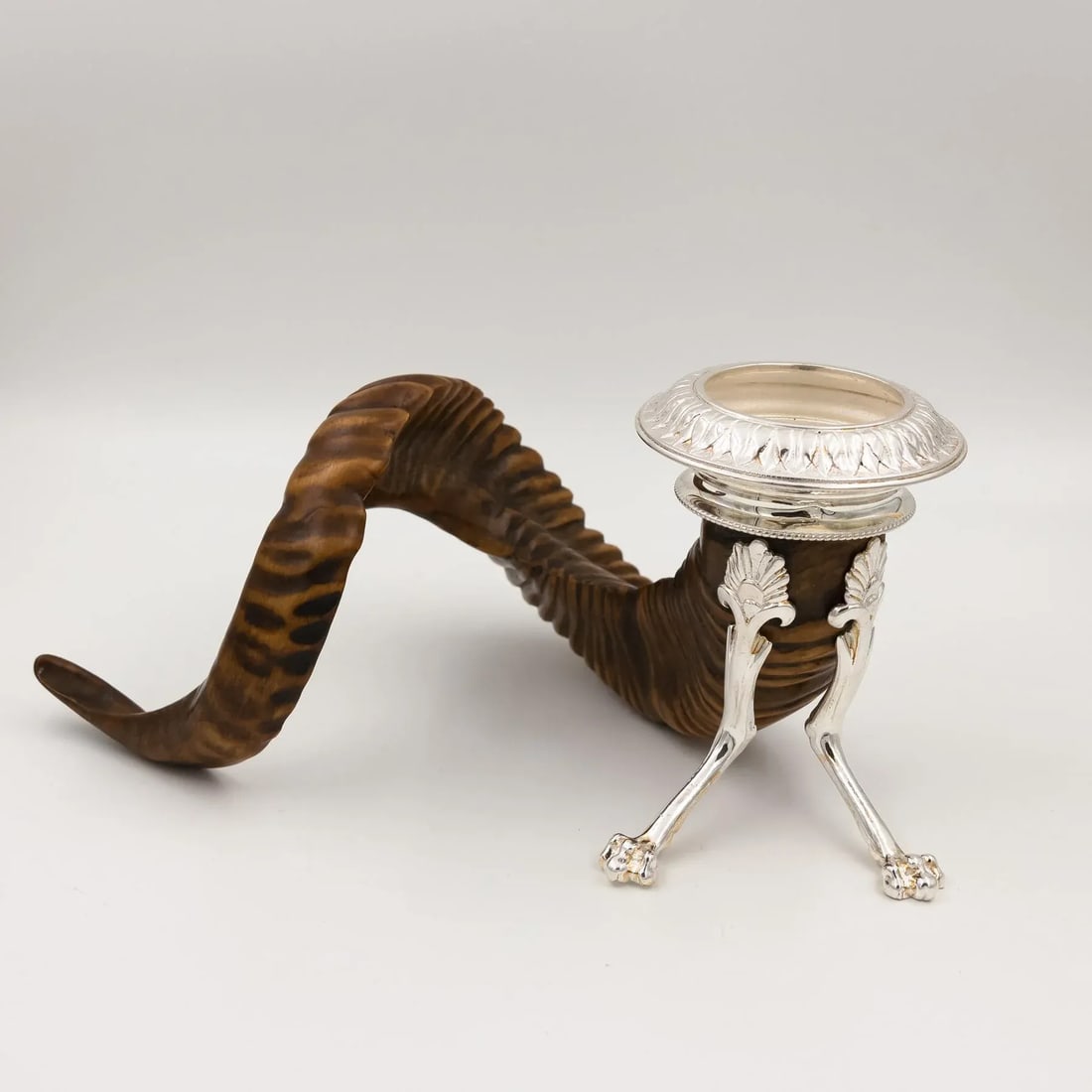 Scottish Rams Horn and Silver Candle Holder, Mid-19th Century - 3