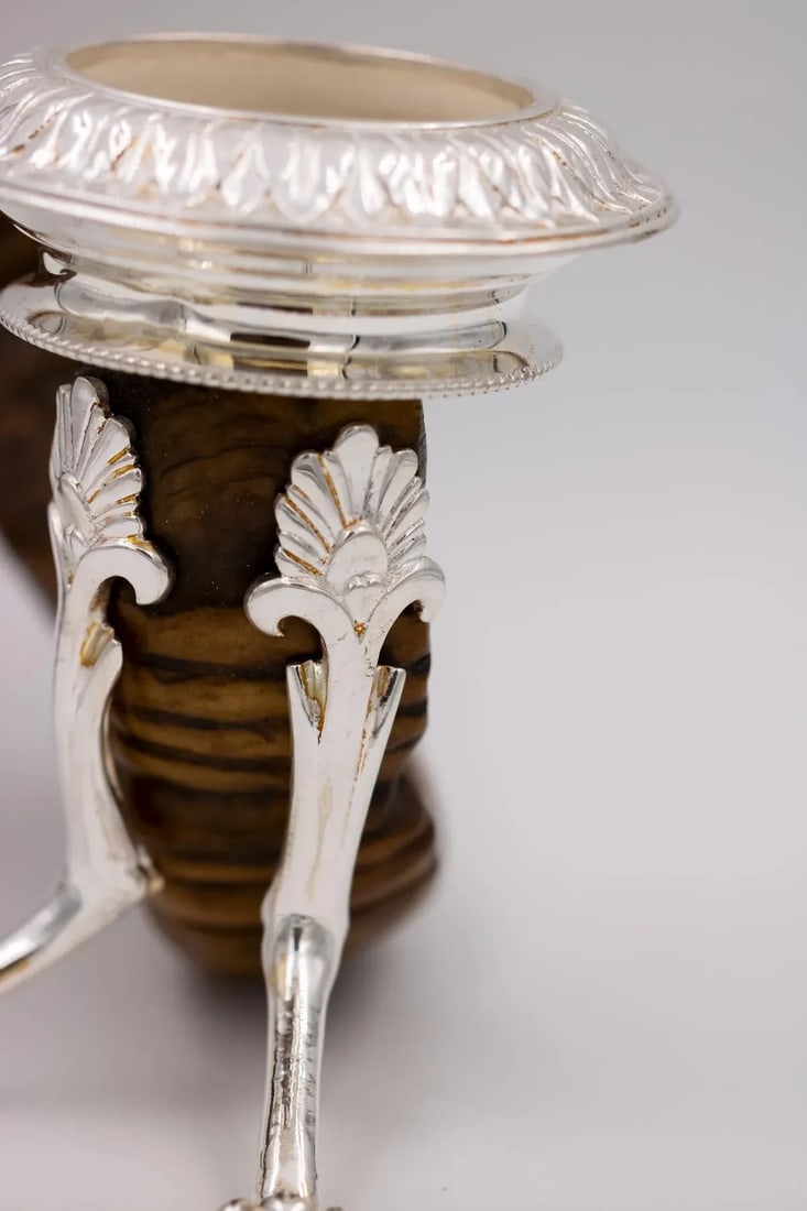 Scottish Rams Horn and Silver Candle Holder, Mid-19th Century - 6