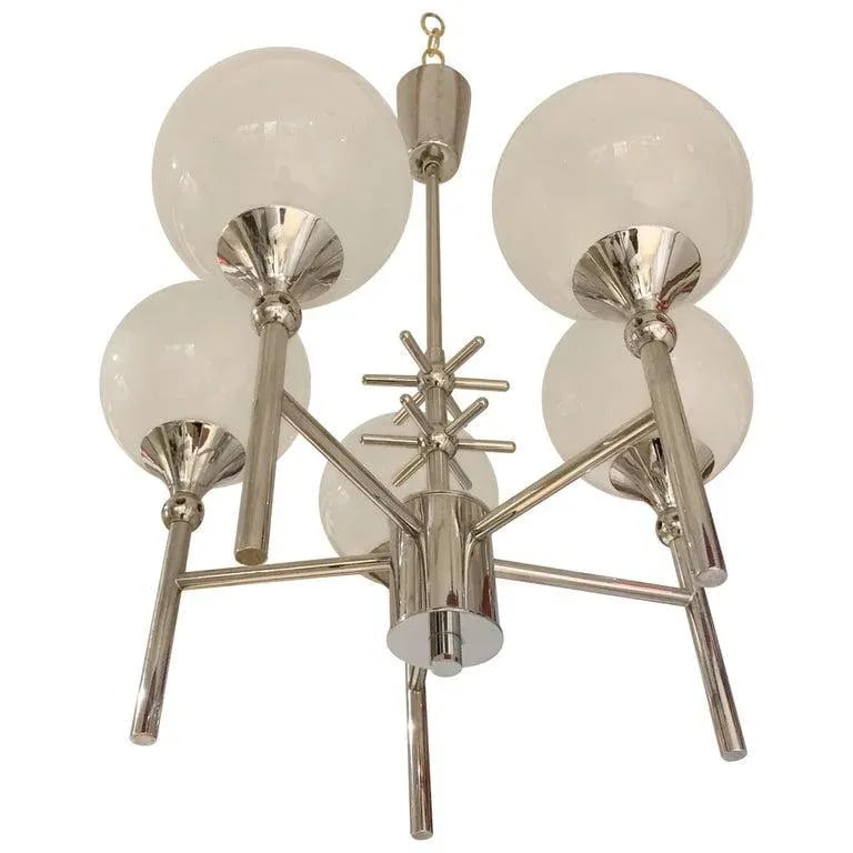 French Opaline 1970s 5-Light Chandelier - 11