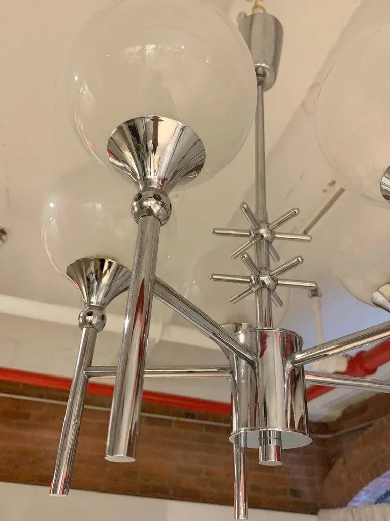 French Opaline 1970s 5-Light Chandelier - 5