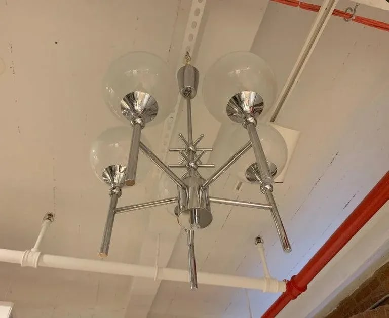 French Opaline 1970s 5-Light Chandelier - 6