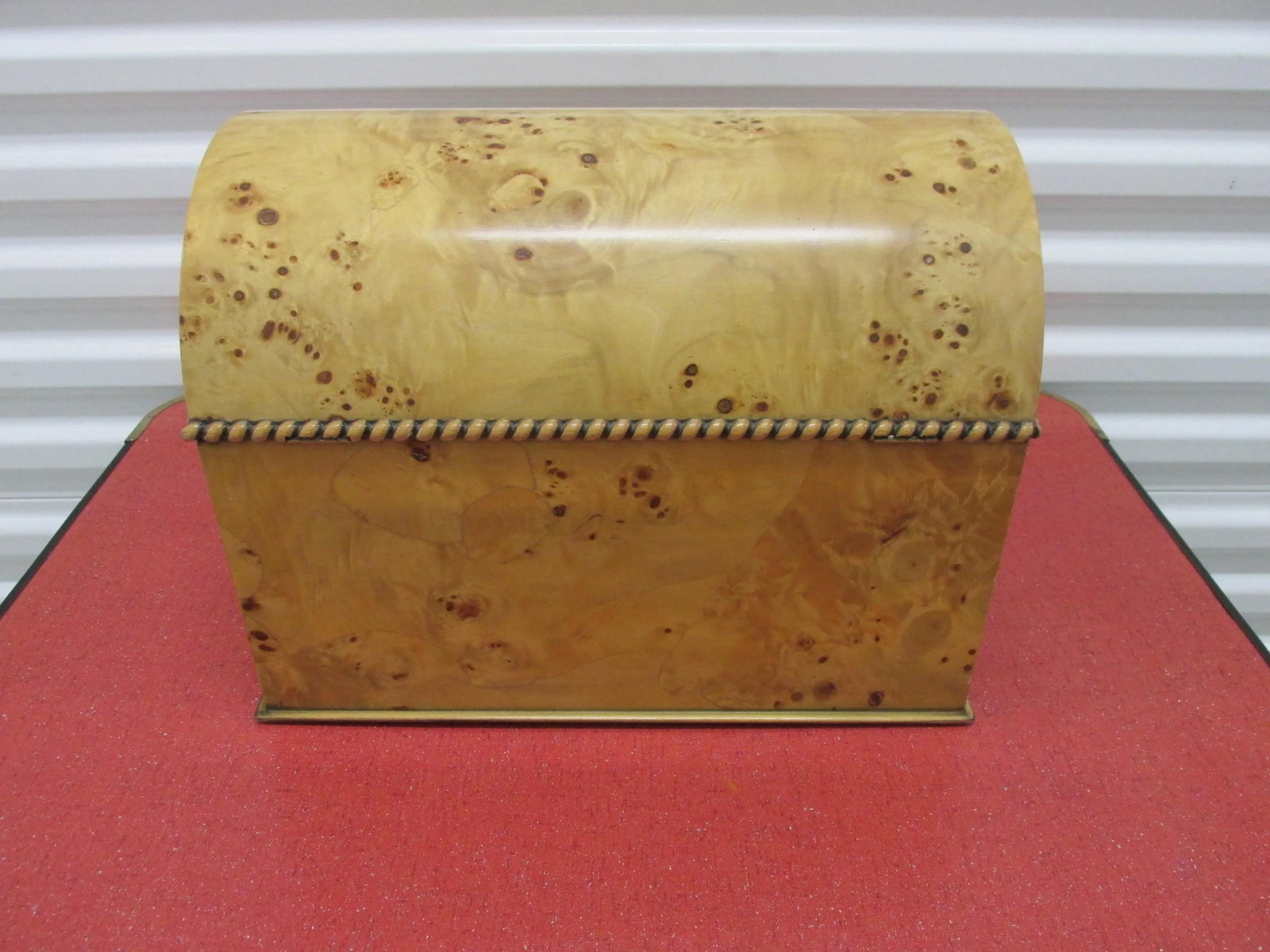 Late 20th Century Small Italian Olive Burl Wood Chest - 4