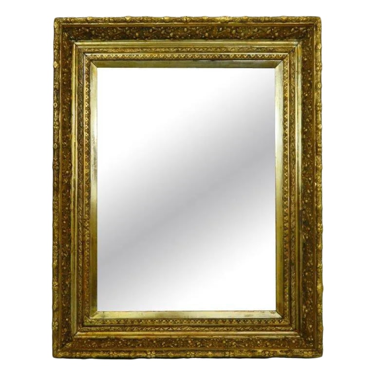 English Gold Leaf and Water Gilding Trim Mirror, Circa 1850-1880 (1 of 8)