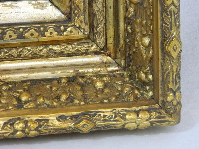 English Gold Leaf and Water Gilding Trim Mirror, Circa 1850-1880 - 4