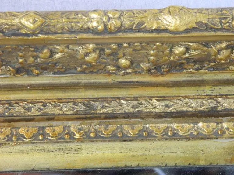 English Gold Leaf and Water Gilding Trim Mirror, Circa 1850-1880 - 5