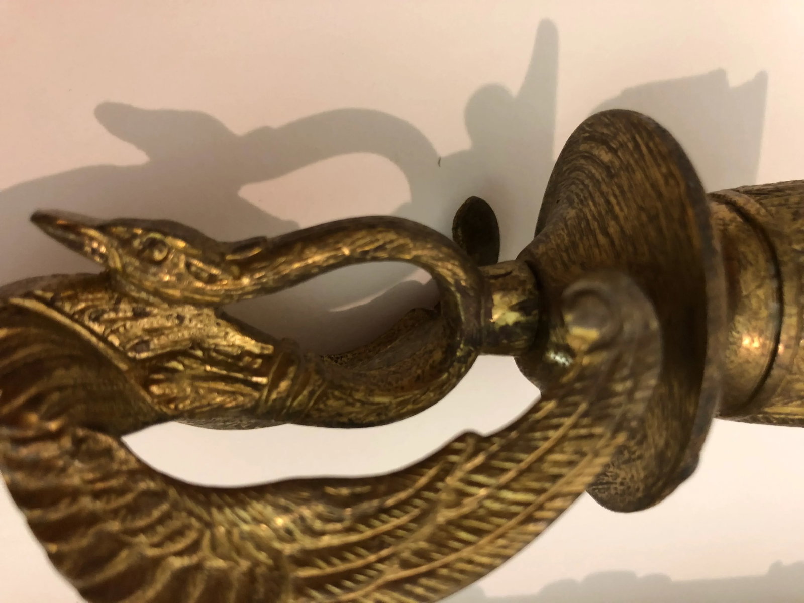Gilt (Gold) Empire Style Bronze Wall Appliques (Sconces) - a Pair - 7