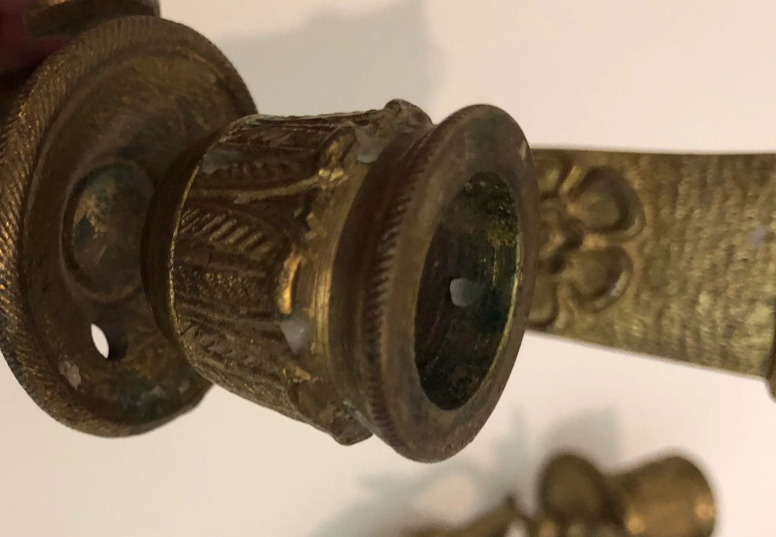 Gilt (Gold) Empire Style Bronze Wall Appliques (Sconces) - a Pair - 8