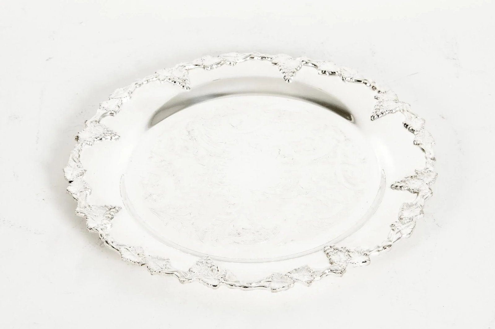 English Silver Plated Round Barware / Tableware Tray - 9