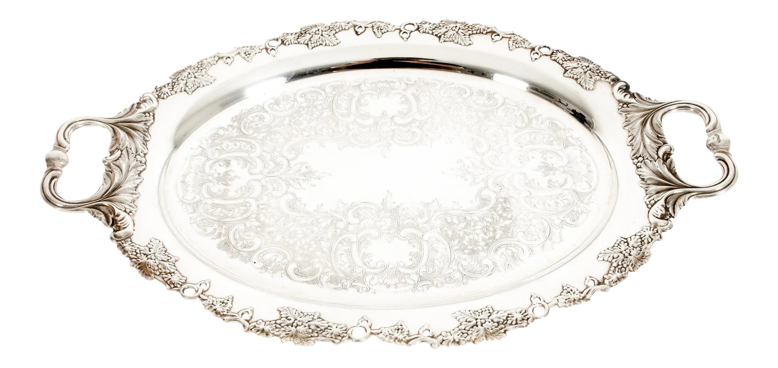 English Sheffield Plated Barware Tray With Side Handles (1 of 13)
