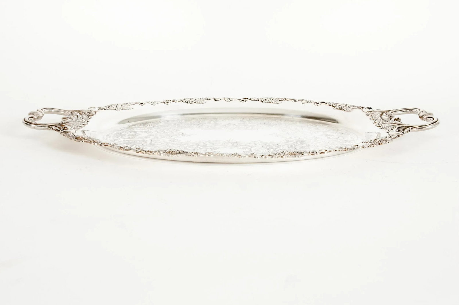 English Sheffield Plated Barware Tray With Side Handles - 2