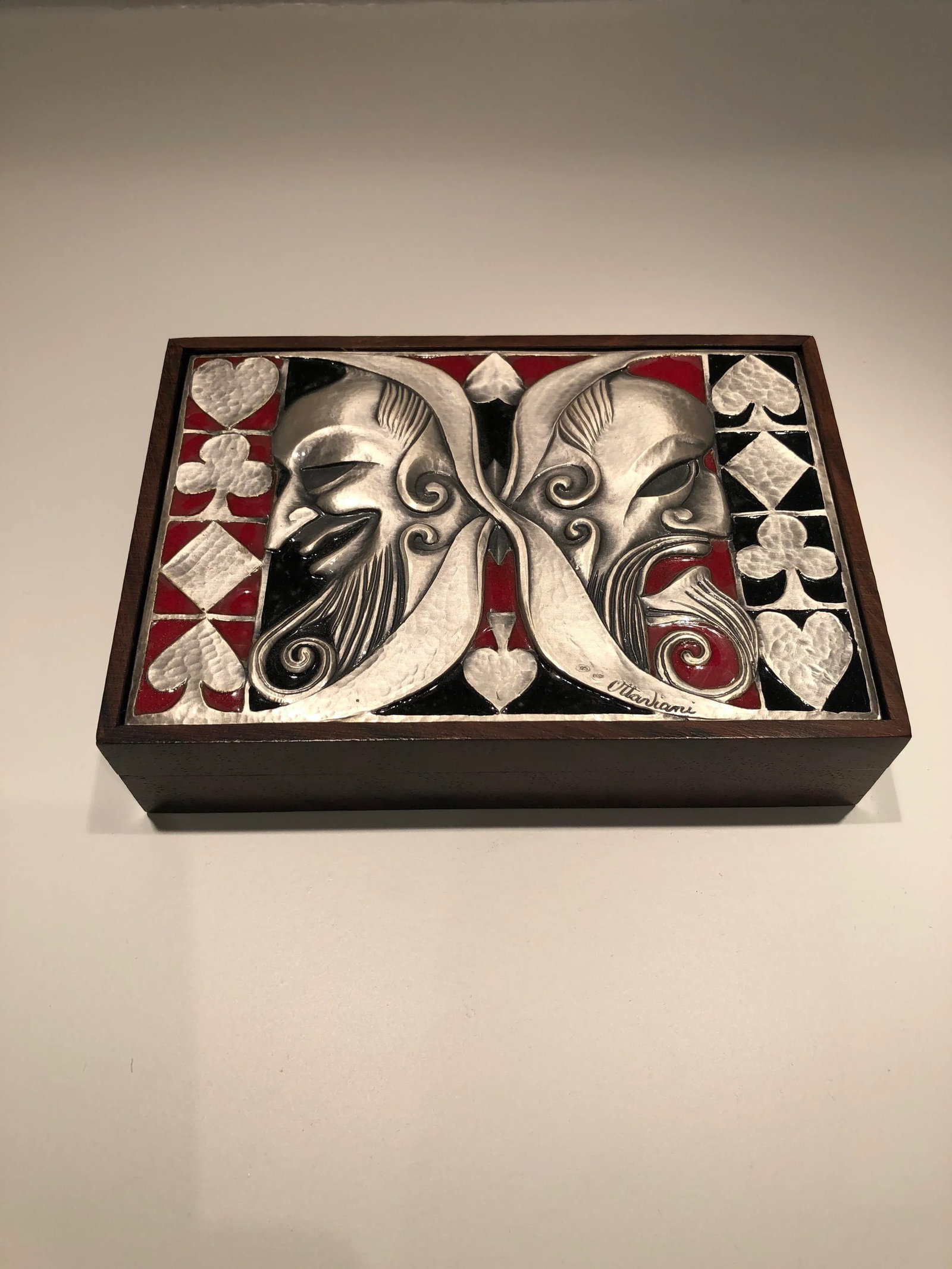Ottaviani Mid-Century Modernist Italian Sterling Silver and Enamel Box - 2