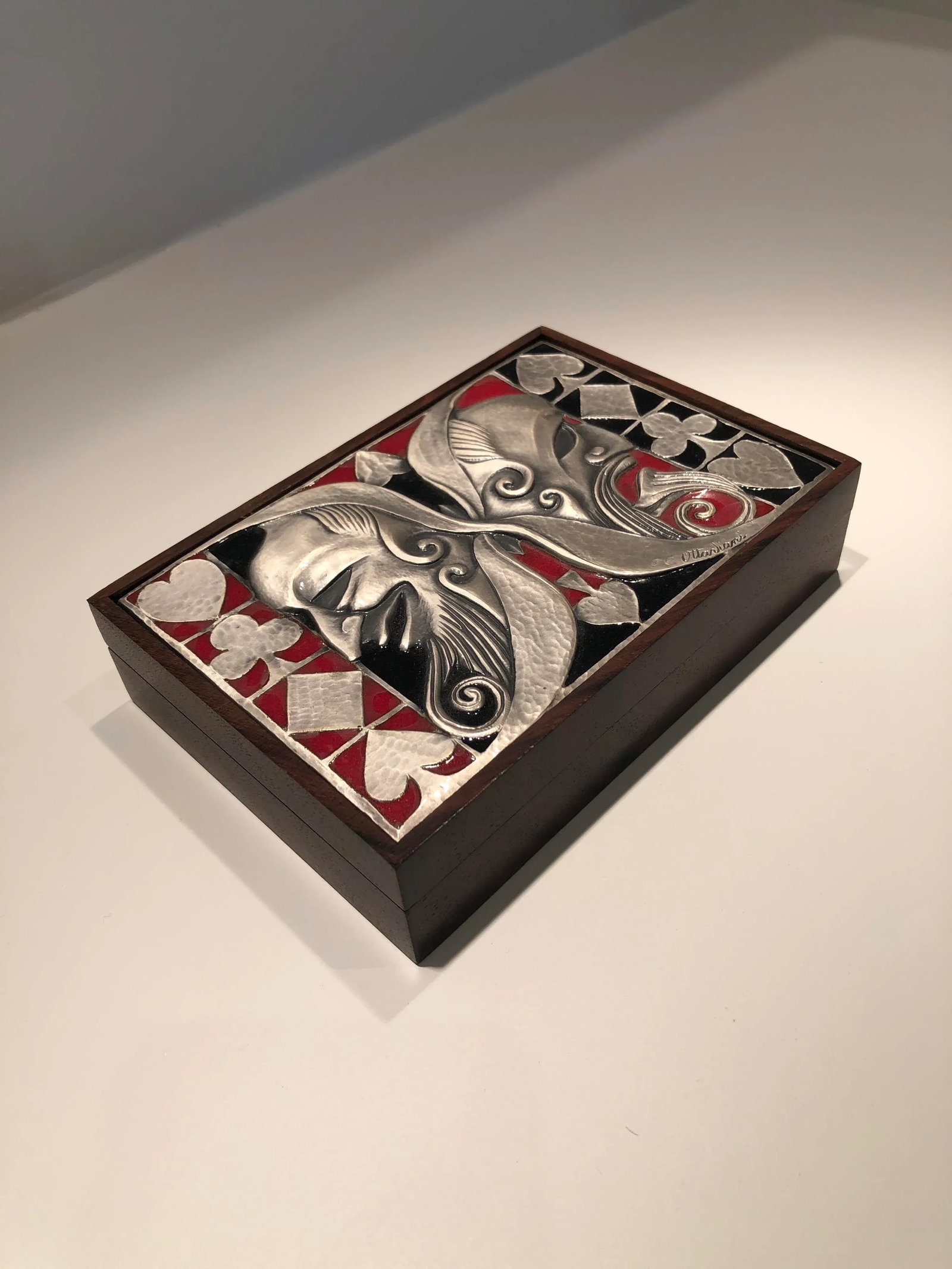 Ottaviani Mid-Century Modernist Italian Sterling Silver and Enamel Box - 3