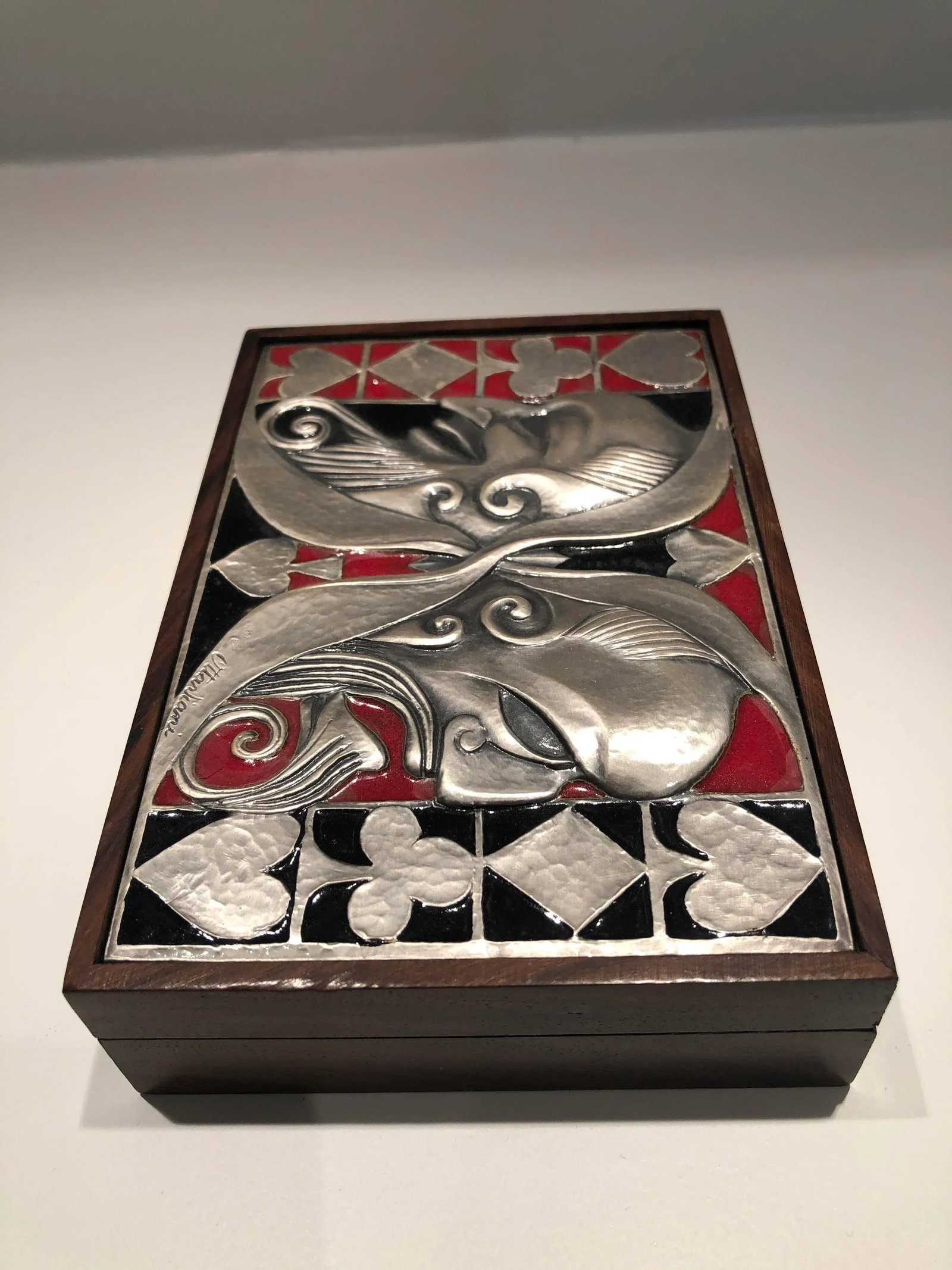 Ottaviani Mid-Century Modernist Italian Sterling Silver and Enamel Box - 4