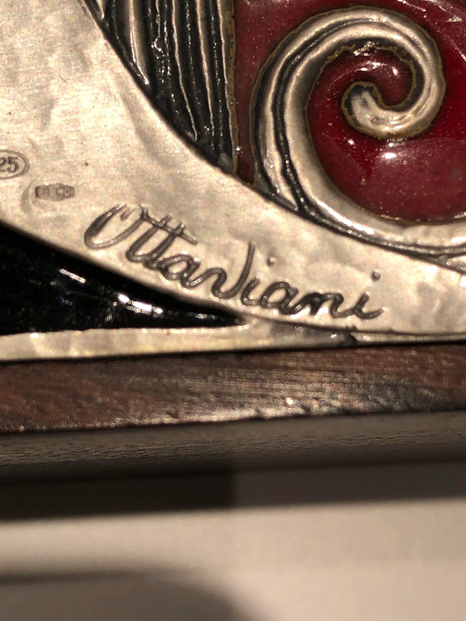 Ottaviani Mid-Century Modernist Italian Sterling Silver and Enamel Box - 8