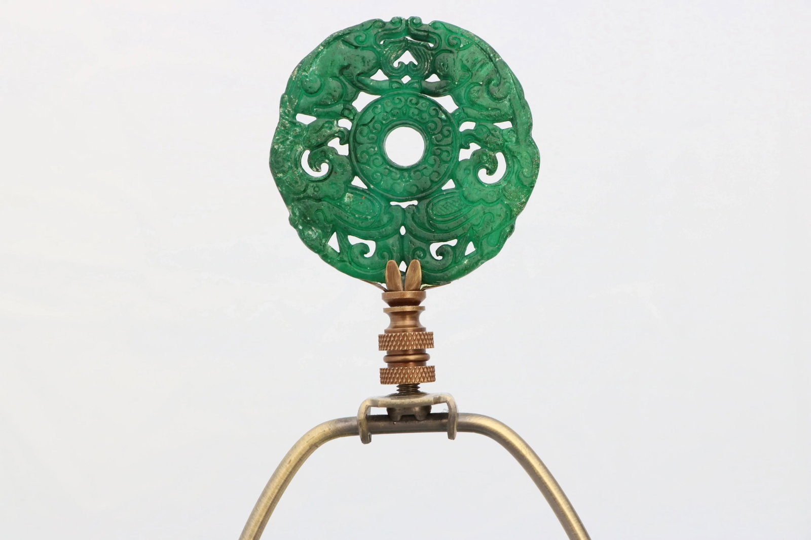 Green Monochrome Crackle Glazed Ginger Jar Mounted as a Table Lamp - 6