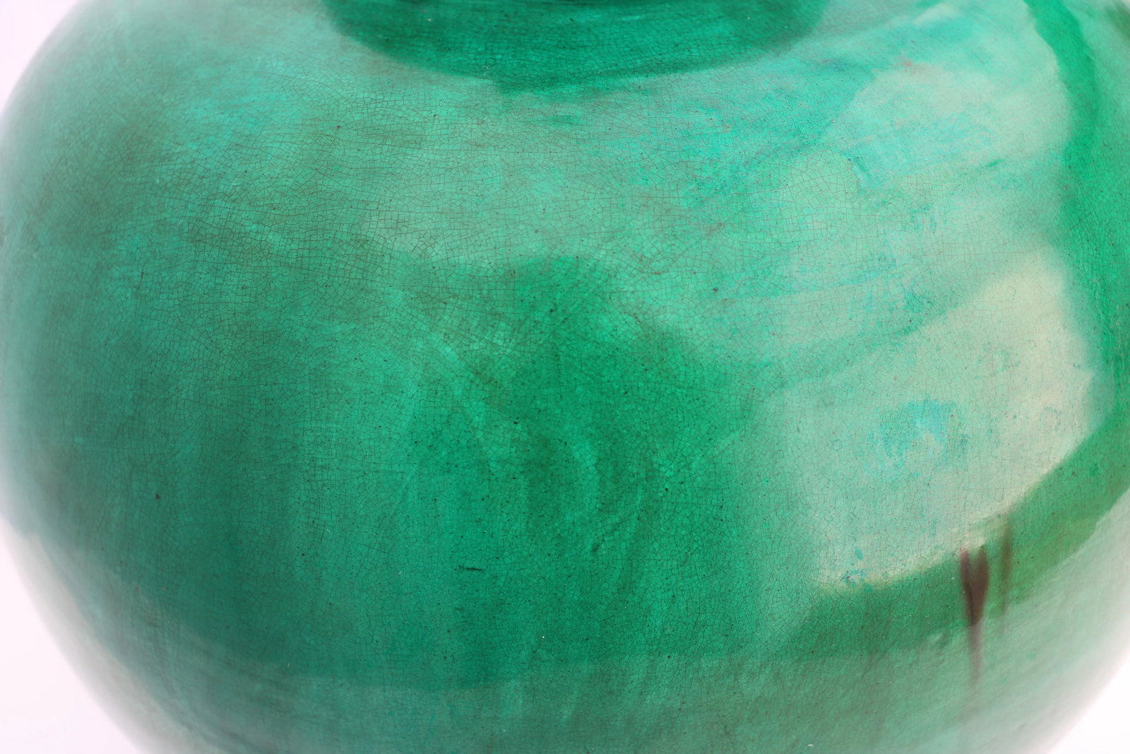 Green Monochrome Crackle Glazed Ginger Jar Mounted as a Table Lamp - 8