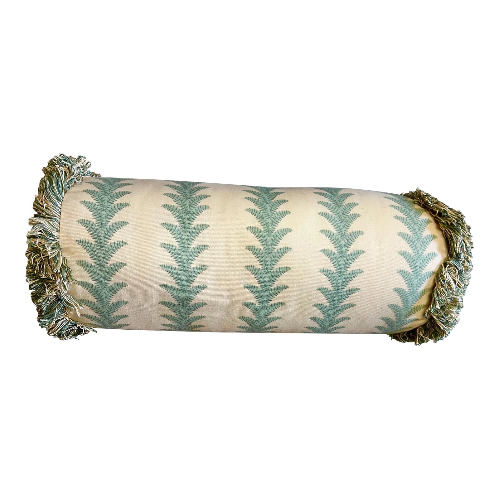 Vintage Floral Bolster Pillow: Bolster pillow with zipper closure. Measures 17" long with 7" diameter. Firm pillow. I have other matching bedding listed separately. Condition: Alterations: Original Condition Unaltered