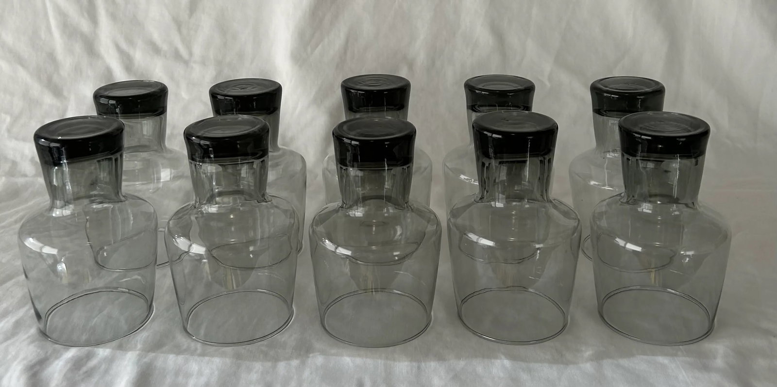 1970s Brutalist Smoked Grey Drinking Glasses by Libbey- Set of 10 - 11
