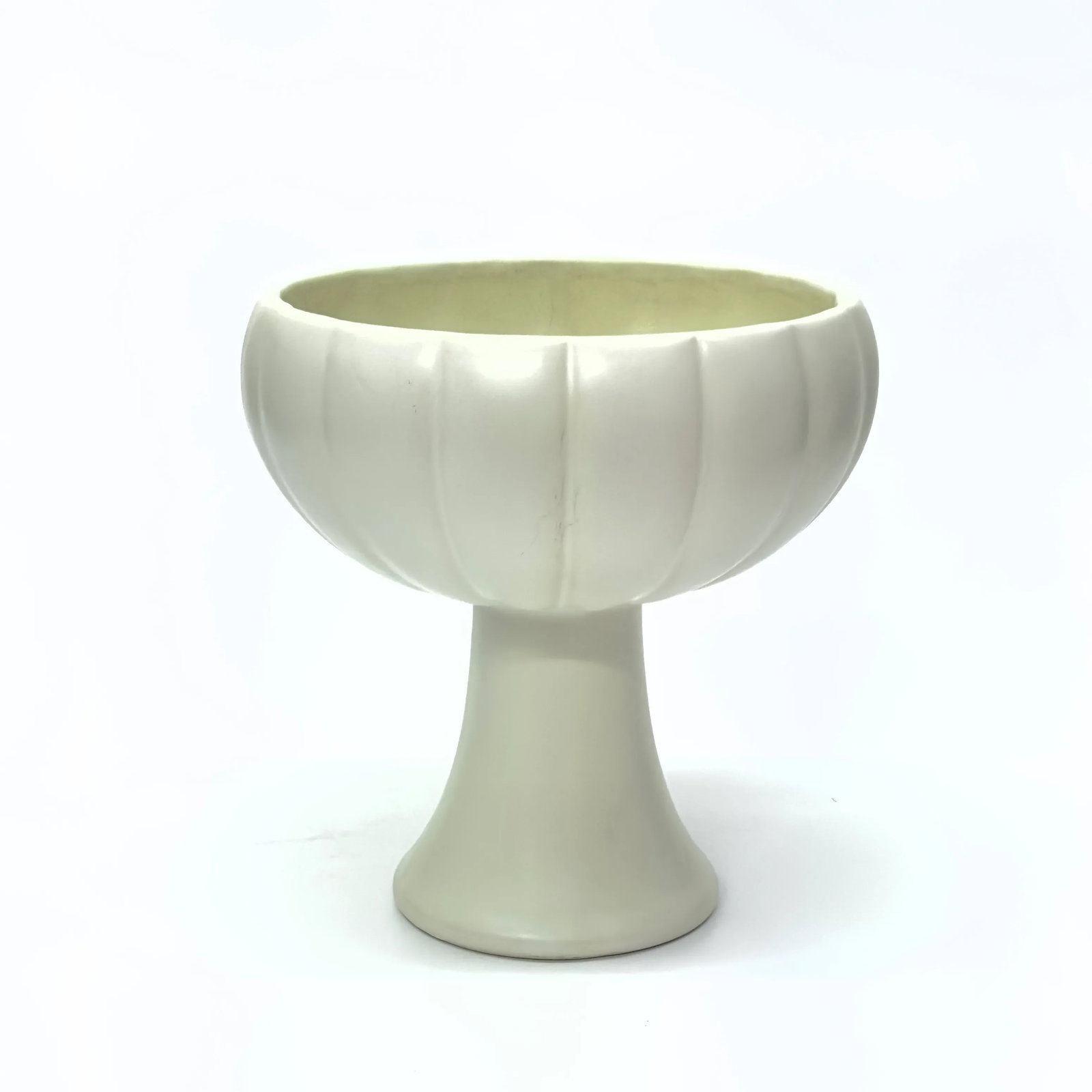Mid 20th Century White Fluted Ceramic Planters - Group of 3 - 3