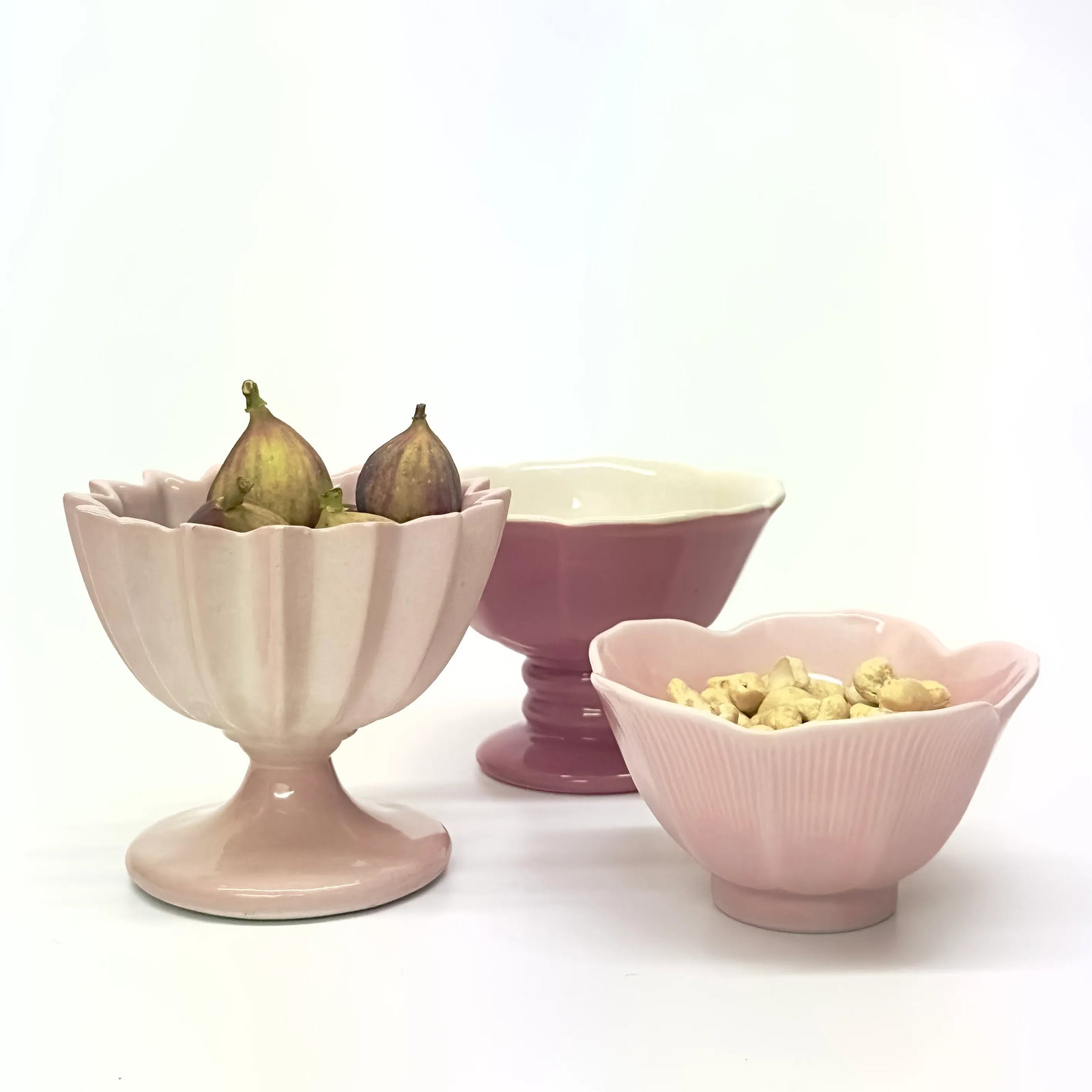 Pink Petite Footed Serving Bowl Curation - Group of 3 - 2