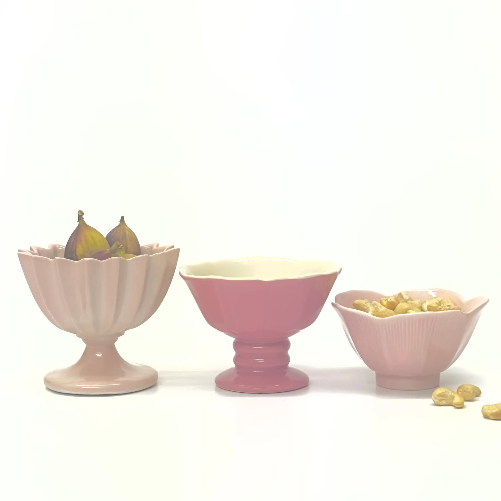 Pink Petite Footed Serving Bowl Curation - Group of 3 - 4
