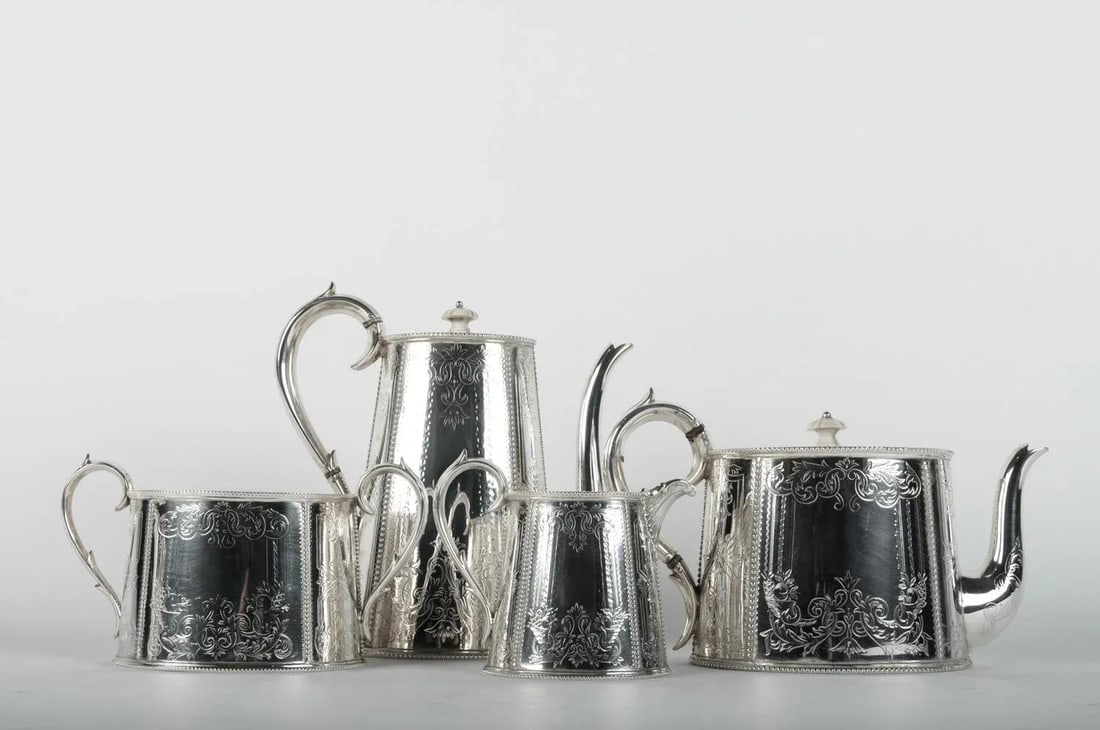 Old English Silver Plate Tea / Coffee Service - 3