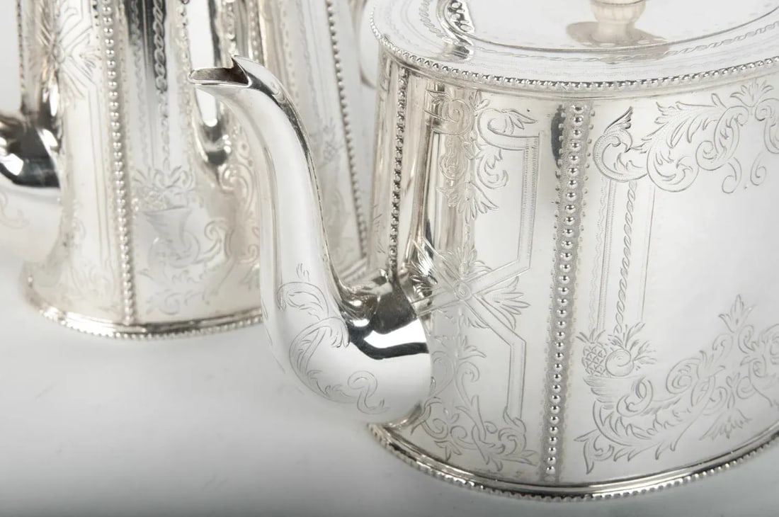 Old English Silver Plate Tea / Coffee Service - 5