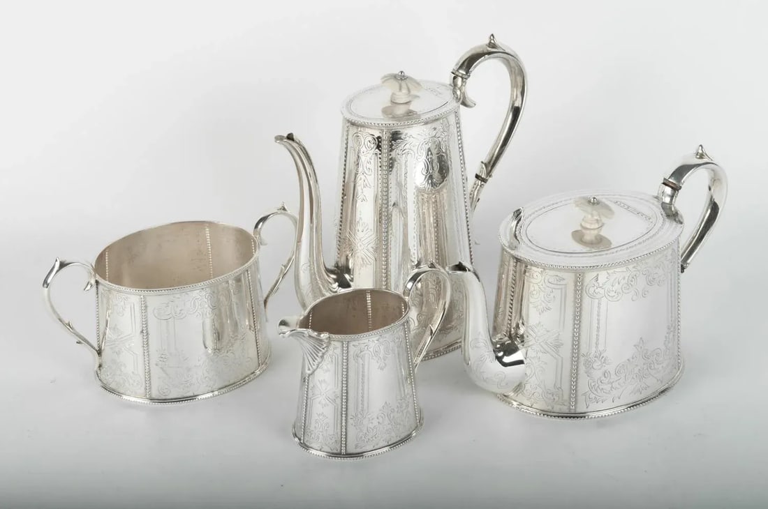 Old English Silver Plate Tea / Coffee Service - 6