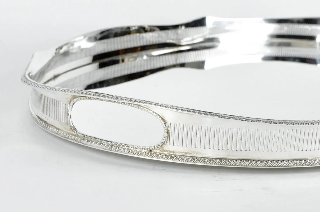 English Sheffield Silver Plated Art Deco Style Tray - 4