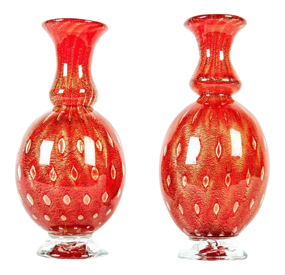 Mid Century Murano Decorative Pieces - a Pair: Vintage Pair Of Murano Glass Decorative Display Pieces. These are exquisite and would bring a great addition of color to any space. Excellent Condition. Each Piece Measure 8.5 inches Tall X 4 inches