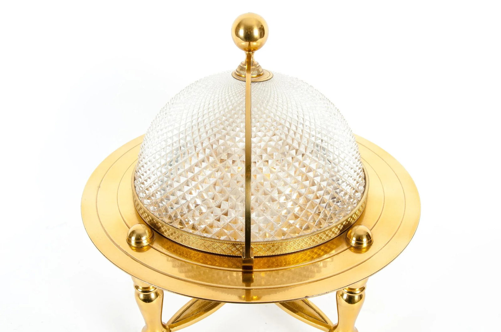 Dore Bronze / Cut Crystal Globe Shape Liquor Cave / Tantalus - 4