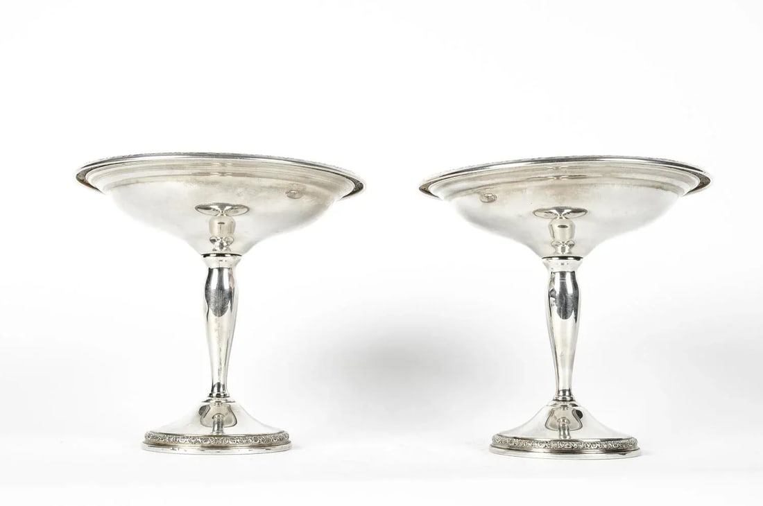 Sterling Silver Dessert Compotes - a Pair - 2