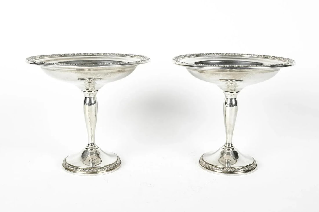Sterling Silver Dessert Compotes - a Pair - 3
