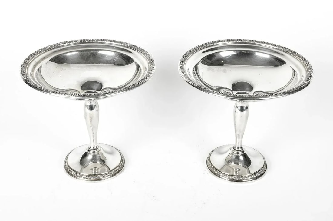 Sterling Silver Dessert Compotes - a Pair - 4