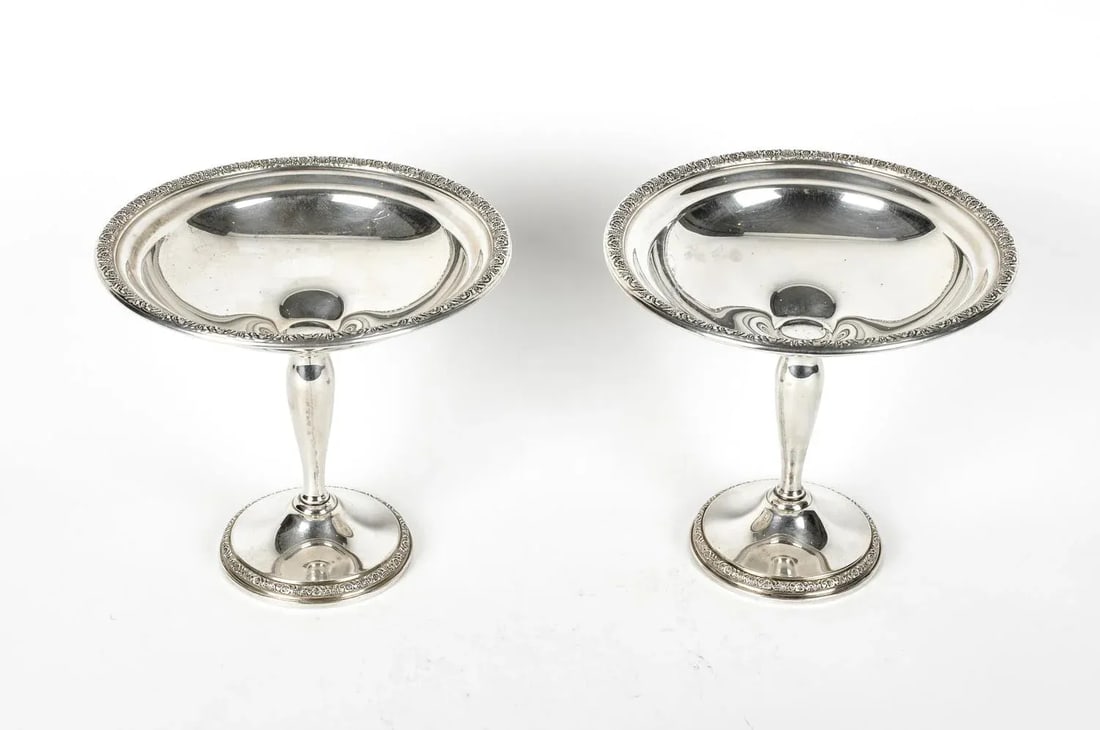 Sterling Silver Dessert Compotes - a Pair - 7
