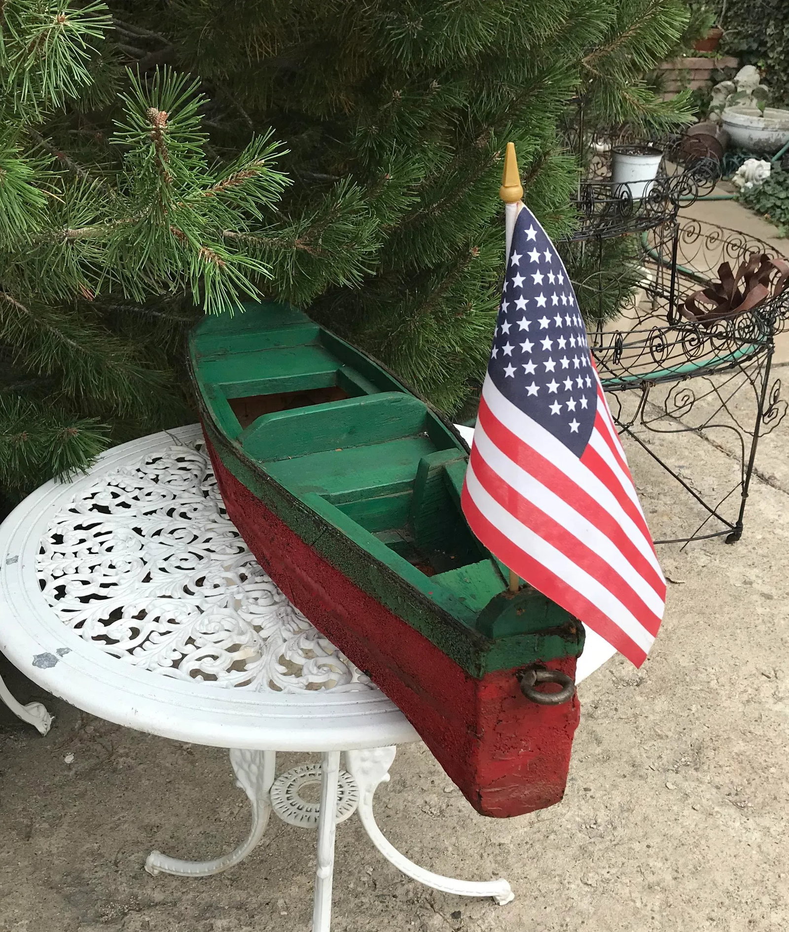 Folk Art Pond Boat - 4