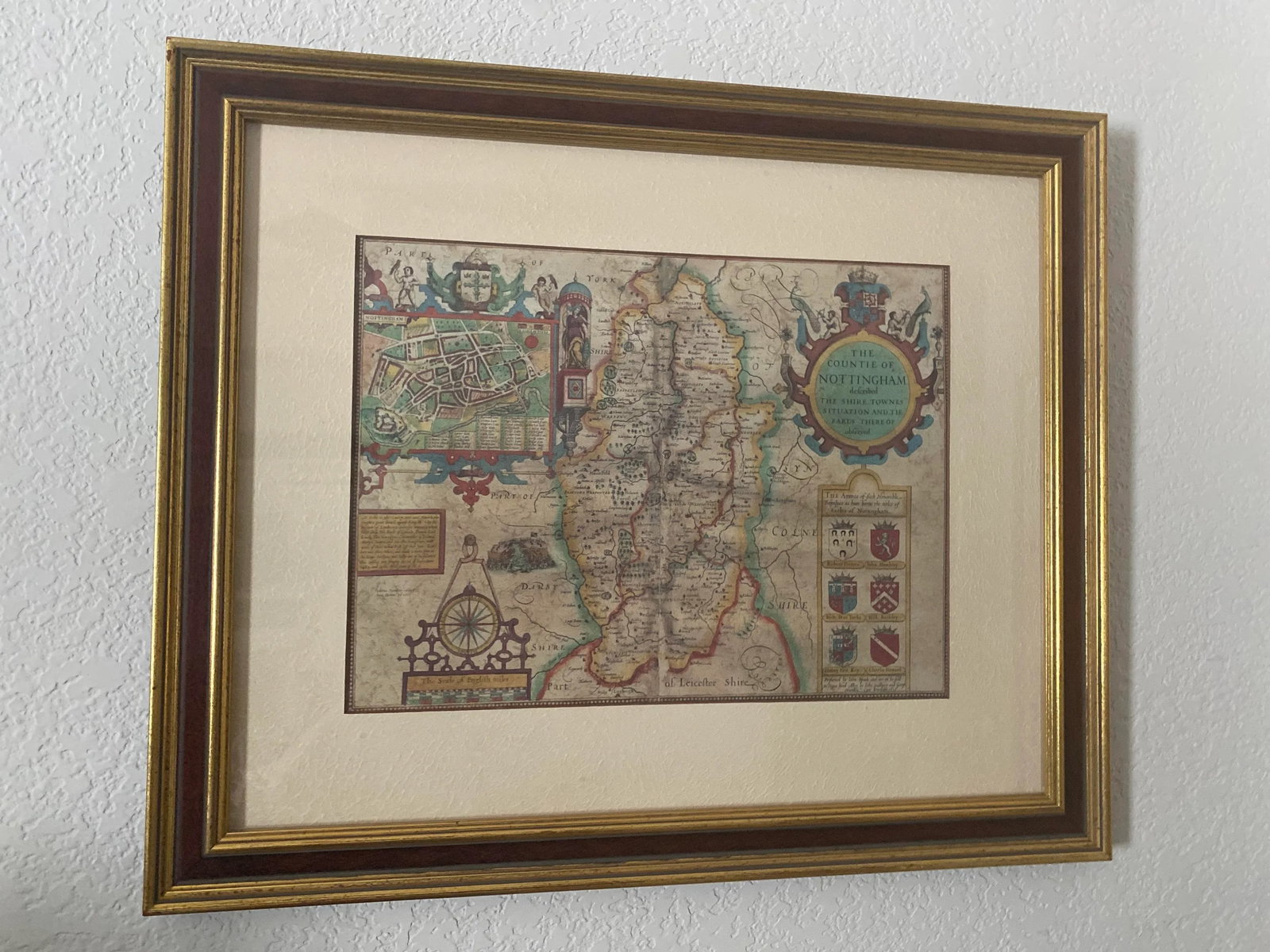 Ethan Allen Vintage "British Country Map" Framed & Matted Print "Mint" Condition. - 11