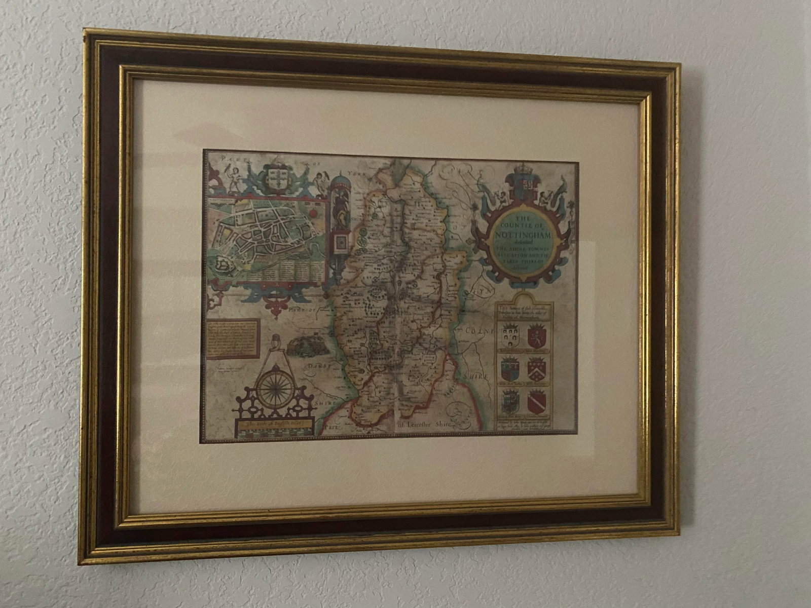 Ethan Allen Vintage "British Country Map" Framed & Matted Print "Mint" Condition. - 6