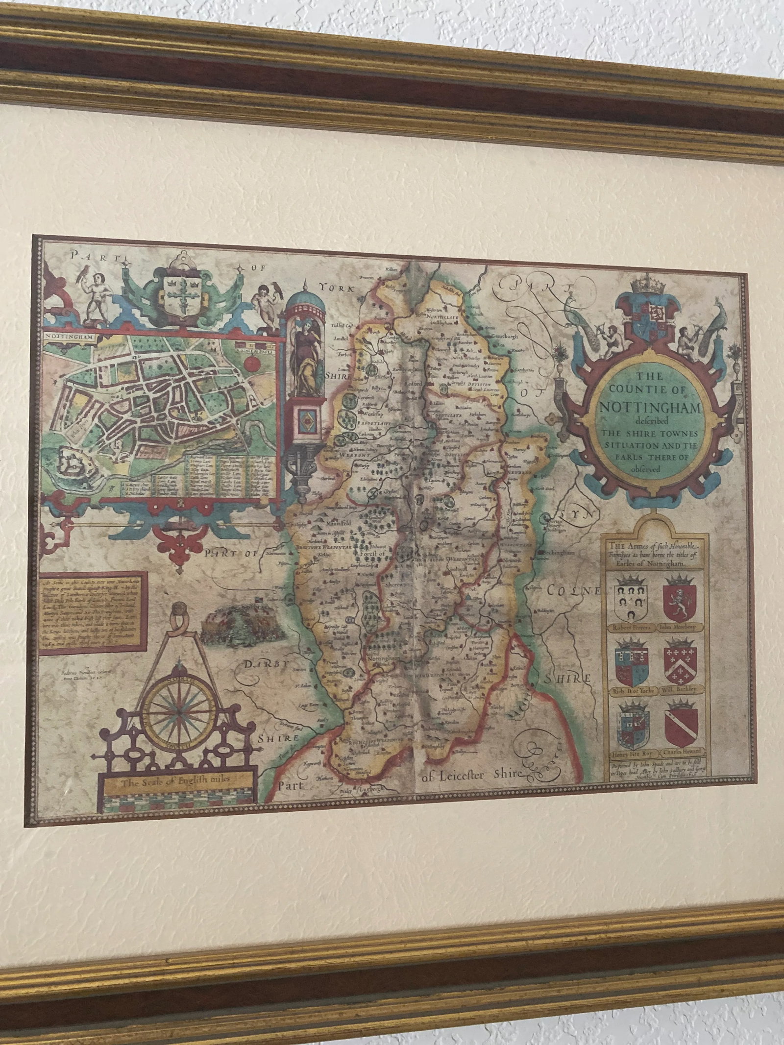 Ethan Allen Vintage "British Country Map" Framed & Matted Print "Mint" Condition. - 9
