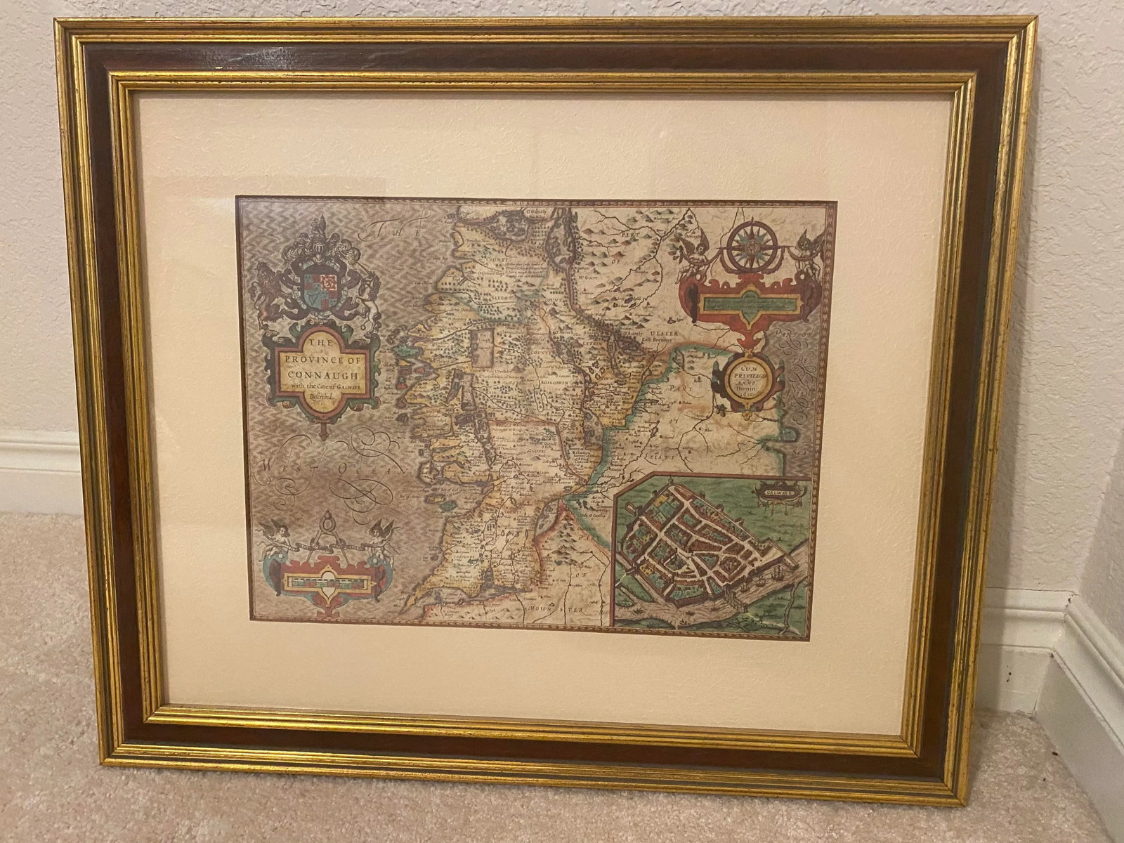 Ethan Allen Vintage "British Country Map" Matted and Framed Print "Mint" Condition. - 2