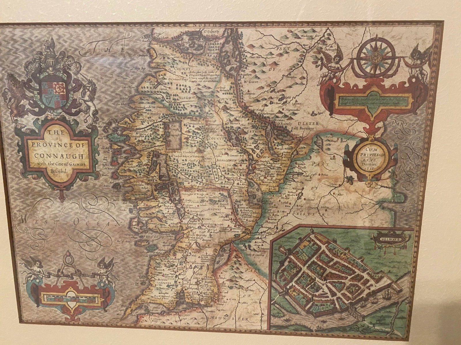 Ethan Allen Vintage "British Country Map" Matted and Framed Print "Mint" Condition. - 5