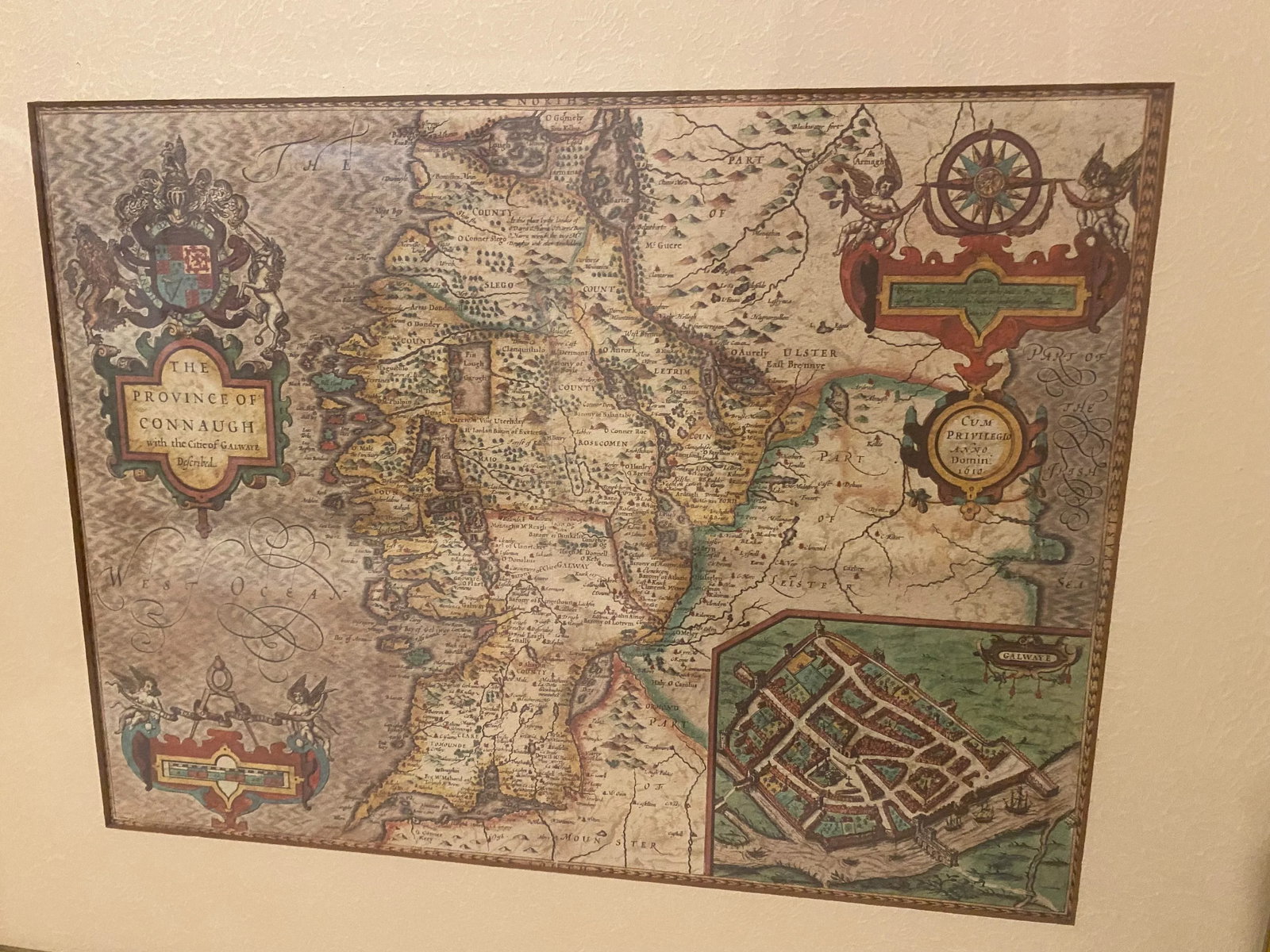 Ethan Allen Vintage "British Country Map" Matted and Framed Print "Mint" Condition. - 6