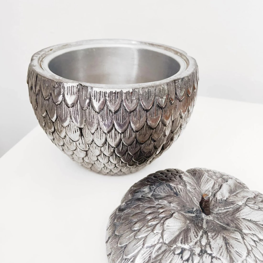 Mauro Manetti "Ghianda" Pewter Ice Bucket Mid-Century Modern, Italy 1960 - 2