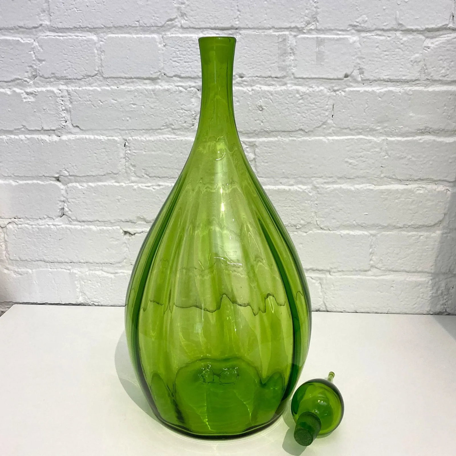 Vintage Blenko Green Decanter, Designer: Myers - 2