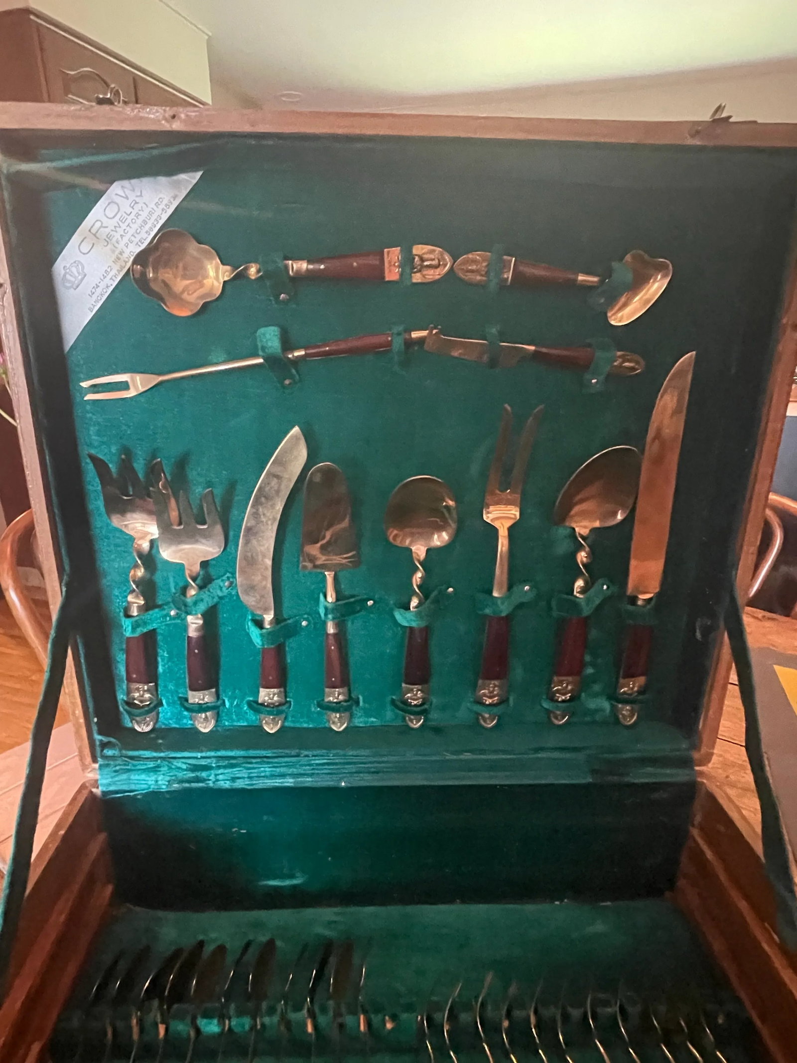 Mid-Century Modern Rosewood and Brass Flatware Set- 162 Pieces - 8