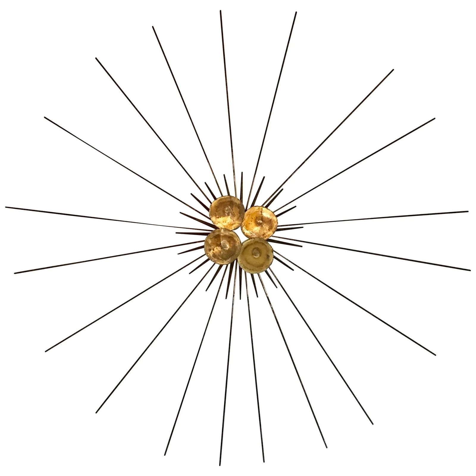 Mid-Century Modern Brutalist Metal Sunburst Wall Sculpture - 8