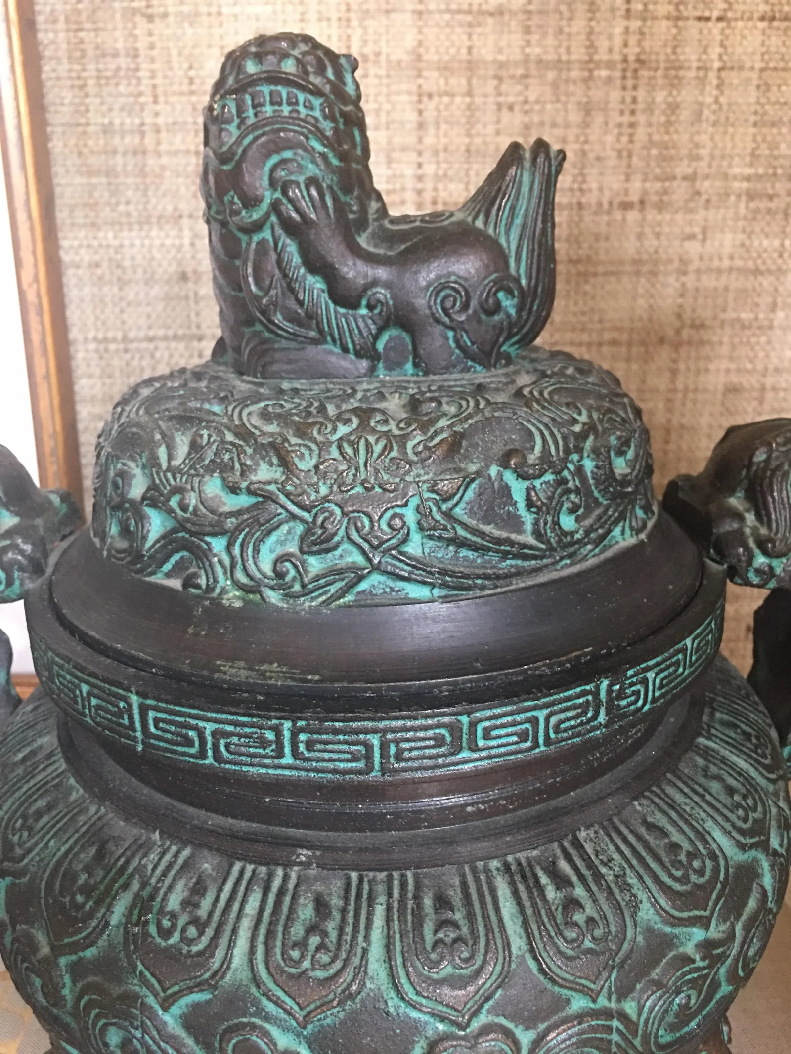 Midcentury James Mont Style Asian Style Greek Key Ice Bucket Urn - 11