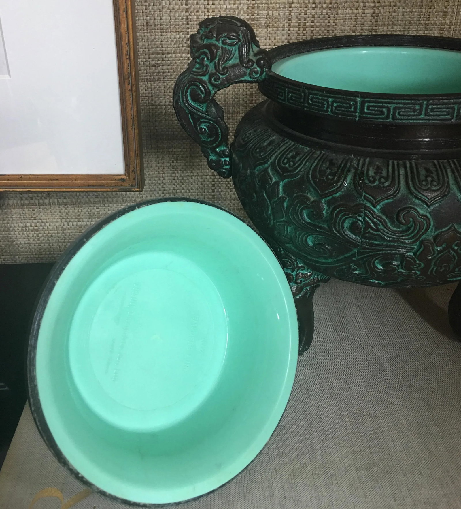 Midcentury James Mont Style Asian Style Greek Key Ice Bucket Urn - 3