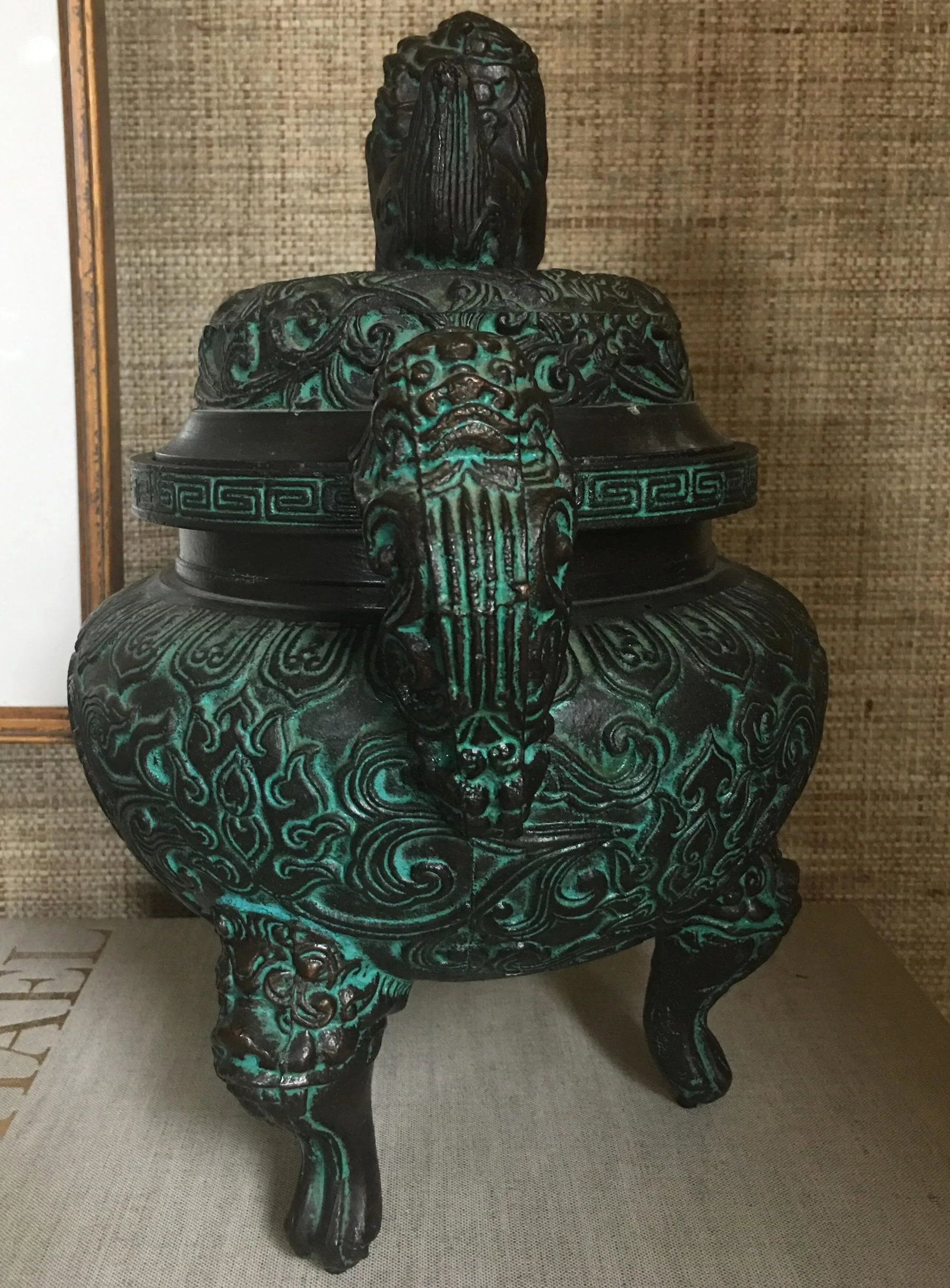 Midcentury James Mont Style Asian Style Greek Key Ice Bucket Urn - 8